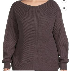 Women's Cable Slouchy Sweater - Dark Brown